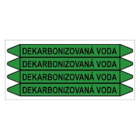 Značení potrubí, dekarbonizovaná voda,4 ks, 250 × 26 mm